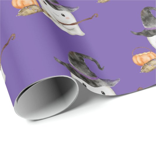 Een klein Boo Cute Ghost Halloween Baby shower Cadeaupapier (Rol Hoek)