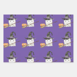 Een klein Boo Cute Ghost Halloween Baby shower Inpakpapier Vel