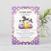 Een klein Boo Cute Ghost Halloween Baby shower Kaart (Staand voorkant)
