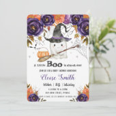 Een klein Boo Cute Ghost Halloween Baby shower Kaart (Staand voorkant)