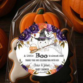 Een klein Boo Cute Ghost Halloween Baby shower Ronde Sticker