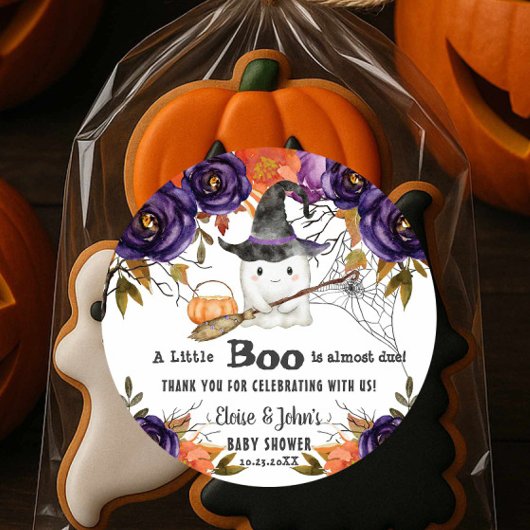 Een klein Boo Cute Ghost Halloween Baby shower Ronde Sticker
