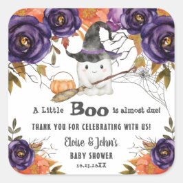 Een klein Boo Cute Ghost Halloween Baby shower Vierkante Sticker