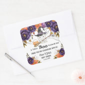 Een klein Boo Cute Ghost Halloween Baby shower Vierkante Sticker (Envelop)