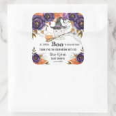Een klein Boo Cute Ghost Halloween Baby shower Vierkante Sticker (Tas)