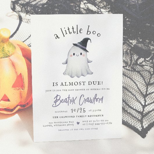 Een klein Boo Cute Halloween Girl Baby shower Kaart