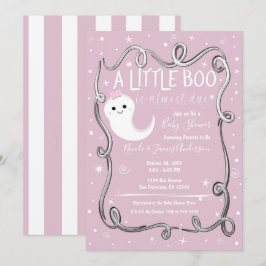 Een klein Boo Geest Roze Halloween Baby Shower Kaart