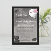 Een klein Boo Ghost Girl Virtual Baby shower Invit Kaart (Staand voorkant)