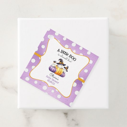 Een klein Boo Ghost Halloween Baby shower Bedankjes Labels (In situ)