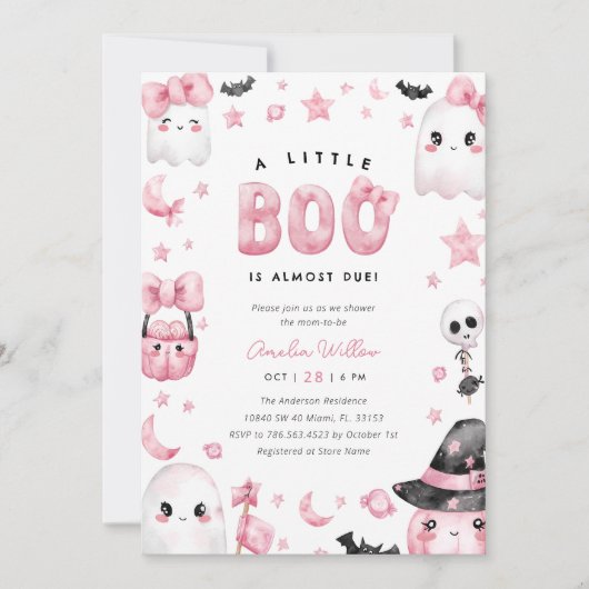 Een klein Boo Ghost Halloween Baby shower Kaart (Voorkant)