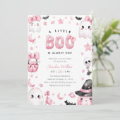 Een klein Boo Ghost Halloween Baby shower Kaart (Staand voorkant)