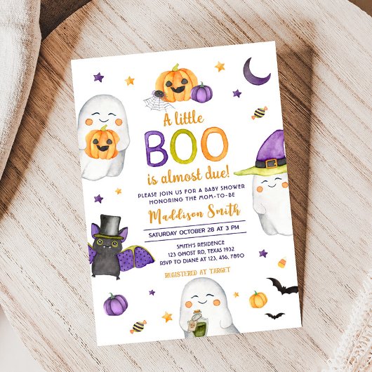 Een klein Boo Ghost Halloween Baby shower Kaart