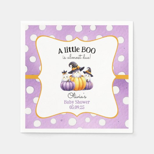 Een klein Boo Ghost Halloween Baby shower Servet (Voorkant)