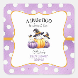 Een klein Boo Ghost Halloween Baby shower Vierkante Sticker
