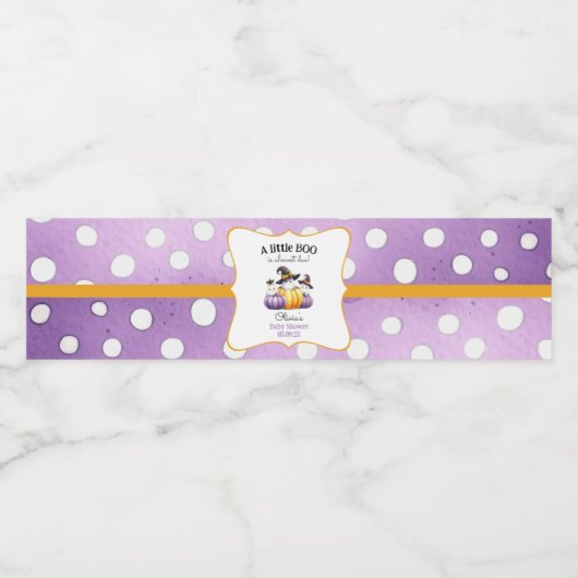 Een klein Boo Ghost Halloween Baby shower Waterfles Etiket (Enkel label)