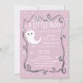 Een klein Boo Ghost Pink Halloween Baby shower Kaart (Voorkant)