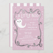 Een klein Boo Ghost Pink Halloween Baby shower Kaart (Voorkant / Achterkant)