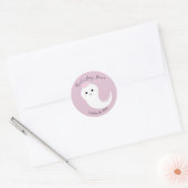 Een klein Boo Ghost Pink Halloween Baby shower Ronde Sticker (Envelop)