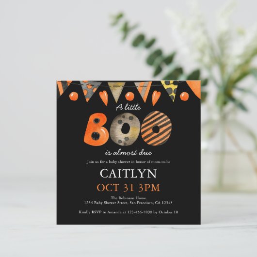 Een klein Boo Halloween Baby shower Kaart (Staand voorkant)