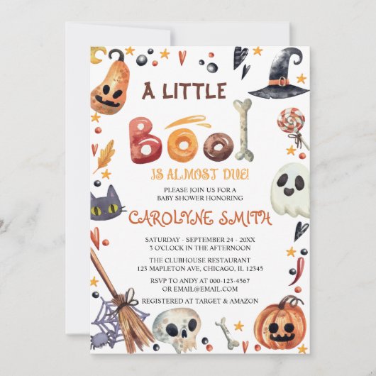 Een klein Boo Halloween Baby shower Kaart (Voorkant)