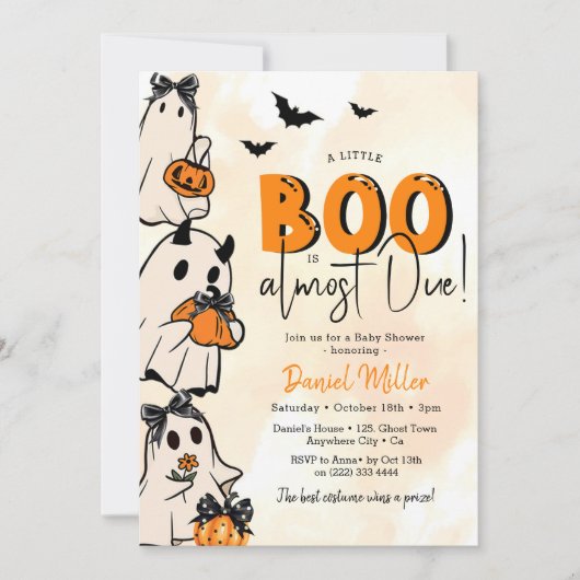 Een klein Boo Halloween Baby shower Kaart (Voorkant)