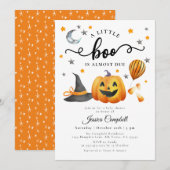 Een klein Boo Halloween Baby shower Kaart (Voorkant / Achterkant)