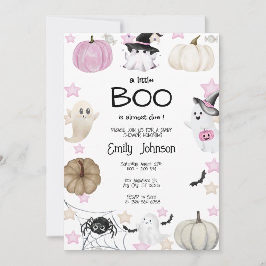 Een klein Boo Halloween Baby shower Kaart (Voorkant)