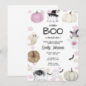 Een klein Boo Halloween Baby shower Kaart (Voorkant / Achterkant)