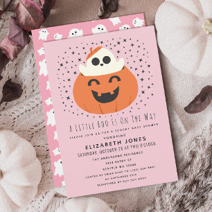 Een klein Boo Halloween Baby shower Meisje Kaart