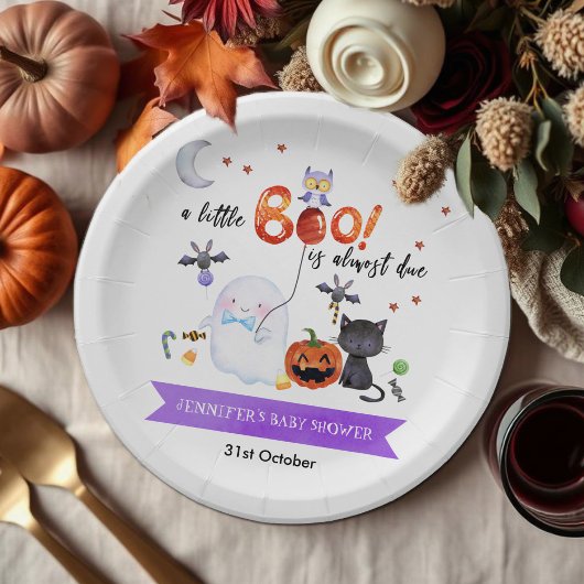 Een klein Boo Halloween Baby shower Papieren Bordje