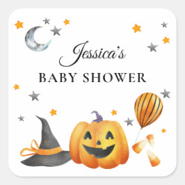 Een klein Boo Halloween Baby shower Vierkante Sticker