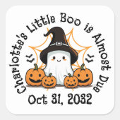Een klein Boo Halloween Baby shower Vierkante Sticker (Voorkant)