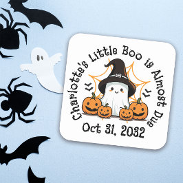 Een klein Boo Halloween Baby shower Vierkante Sticker