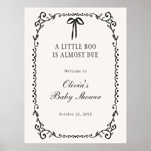 Een klein Boo Halloween Baby shower Welkom Poster (Voorkant)