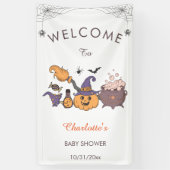 Een klein Boo Halloween Baby shower Welkom Spandoek (Verticaal)