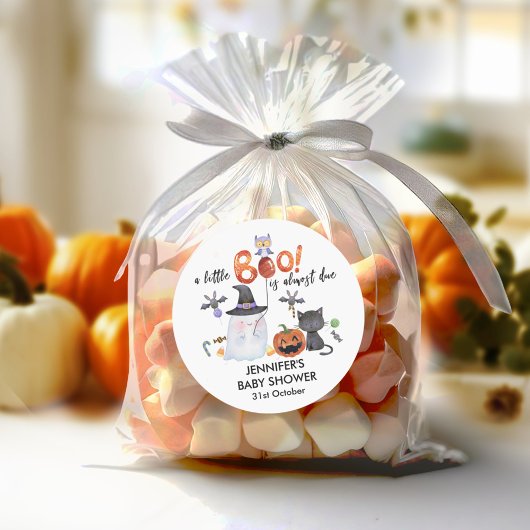 Een klein Boo Halloween Baby shower Witch Pet Ronde Sticker