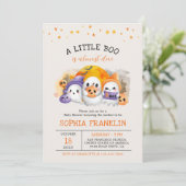 Een klein Boo Halloween Cute Ghost-Baby shower Kaart (Staand voorkant)