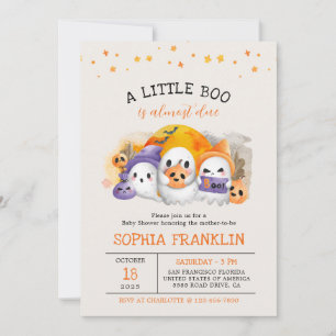 Een klein Boo Halloween Cute Ghost-Baby shower Kaart