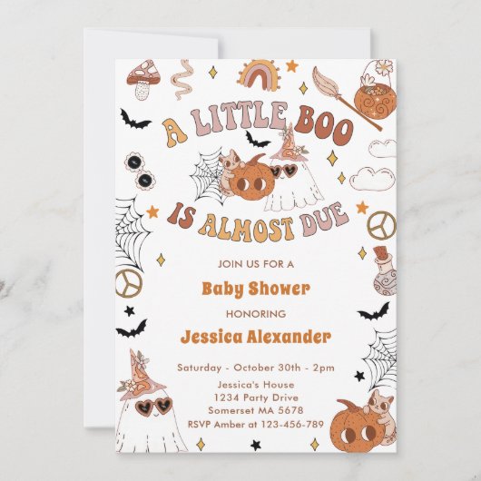 Een klein Boo Halloween Cute Ghost-Baby shower Kaart (Voorkant)
