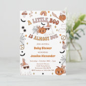 Een klein Boo Halloween Cute Ghost-Baby shower Kaart (Staand voorkant)