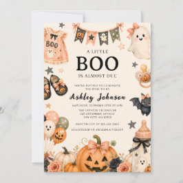 Een klein Boo is bijna aan de beurt Roze Halloween Kaart