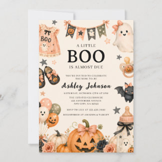 Een klein Boo is bijna aan de beurt Roze Halloween Kaart