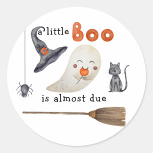 Een klein Boo is bijna aanstaande Baby shower Ronde Sticker