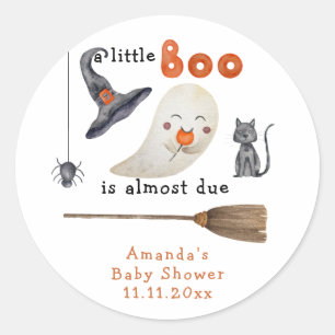Een klein Boo is bijna aanstaande Baby shower Ronde Sticker