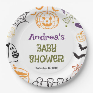Een klein Boo is bijna fijn Griezelige Baby Shower Papieren Bordje