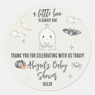 Een klein BOO is bijna fijn! Halloween Baby Shower Ronde Sticker