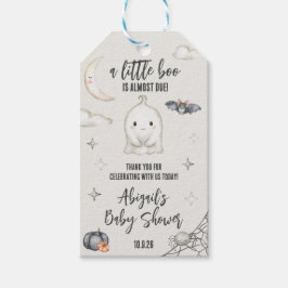 Een klein BOO is bijna geboren! Halloween Baby Sho Cadeaulabel