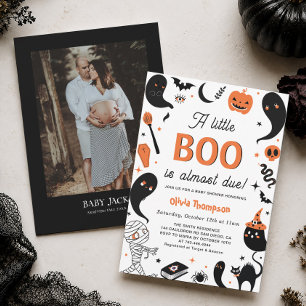 Een klein Boo is bijna jarig Halloween Baby Shower Kaart