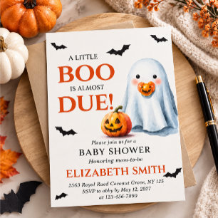 Een klein Boo is bijna jarig Halloween baby shower Kaart