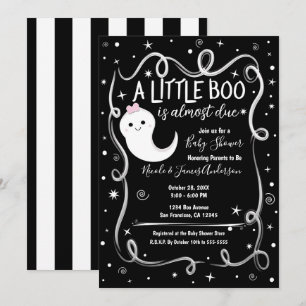 Een klein Boo is bijna jarig Halloween babyshower Kaart